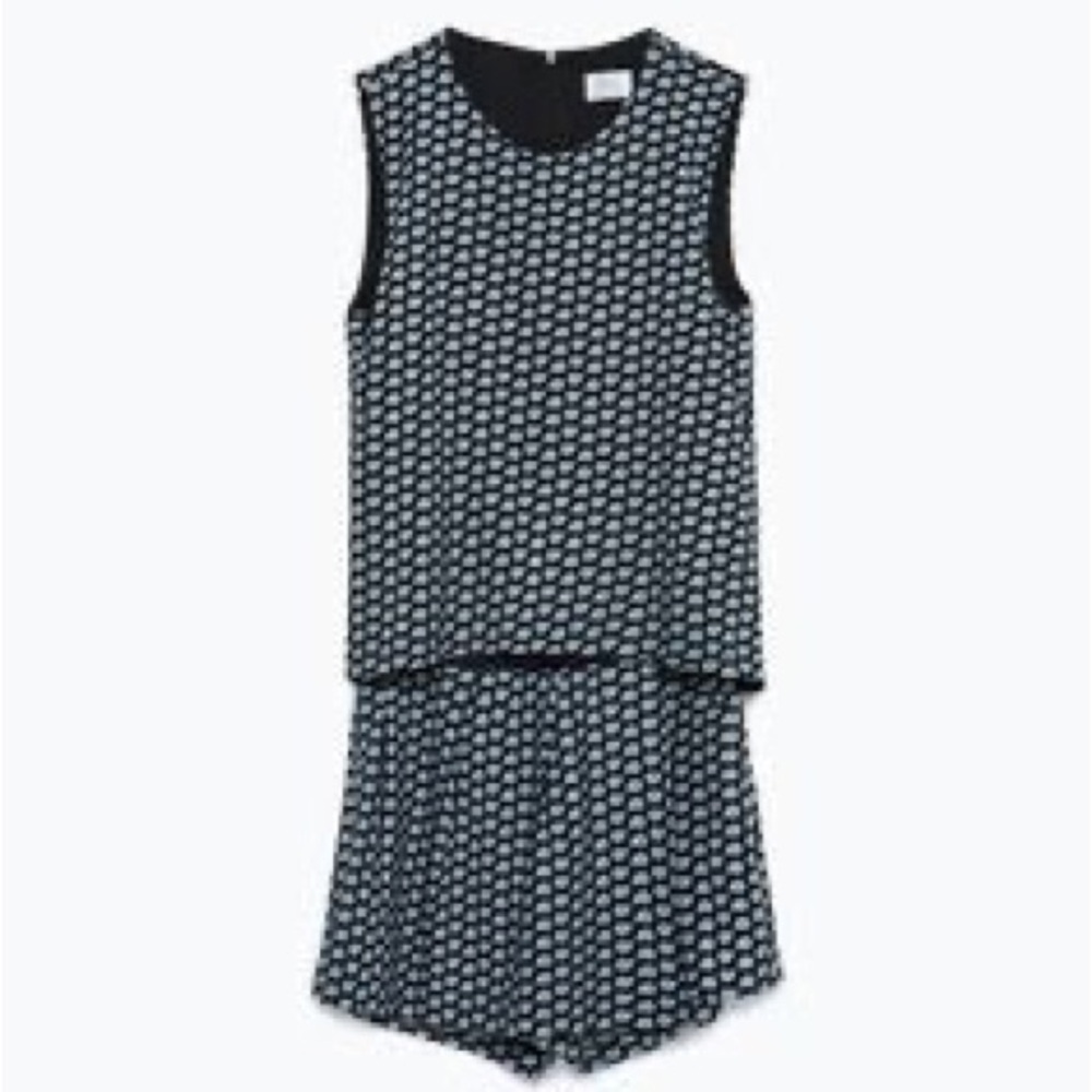 Trafaluc by Zara Women Blue Romper Size Small Open Lower Back Sleeveless